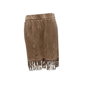 Artisan NY Faux Suede Fringe Skirt Tan Western Boho Size 6